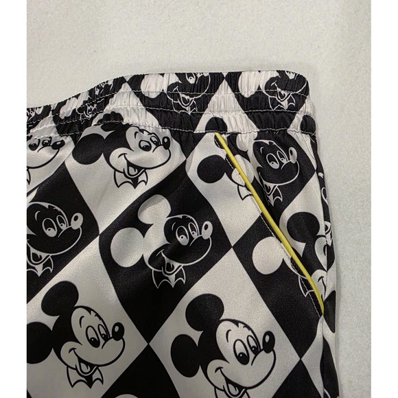 Disney Parks Mickey Mouse Black White XL Satin Style Pajama Lounge Pants‎ Womens - Picture 10 of 10